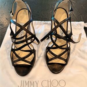 Jimmy Choo Black Strappy Heels